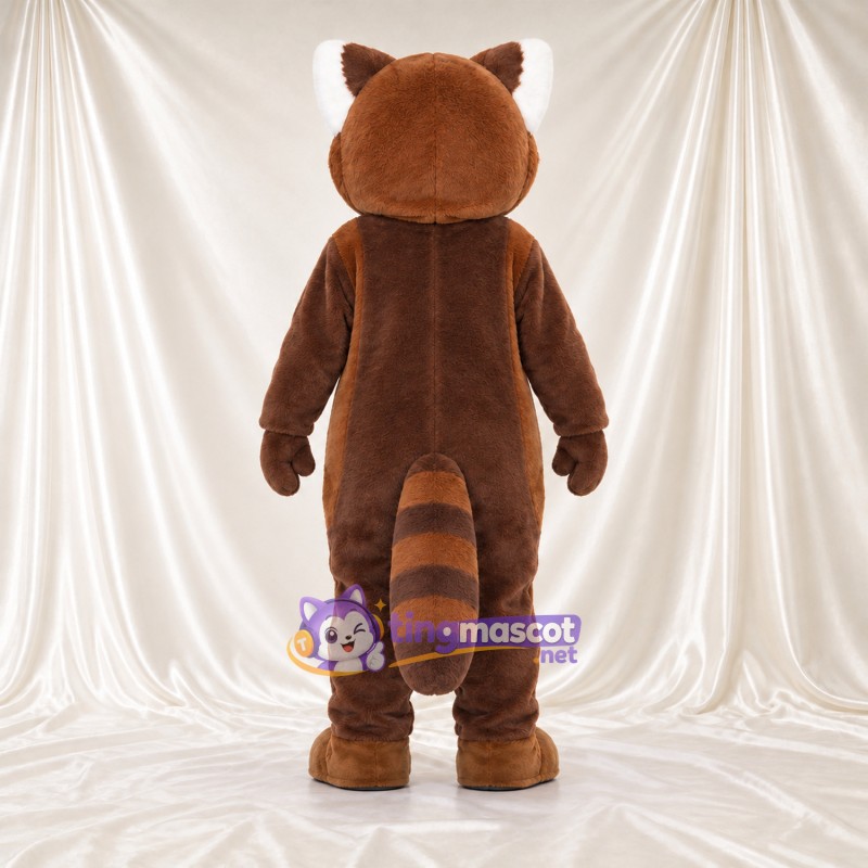 Maskottchenkostüm Roter Panda – braun – Bauch (braun); Gestreifter Schwanz (weiß) Maskottchenkostüm Roter Panda – braun – Bauch (braun); Gestreifter Schwanz (weiß)