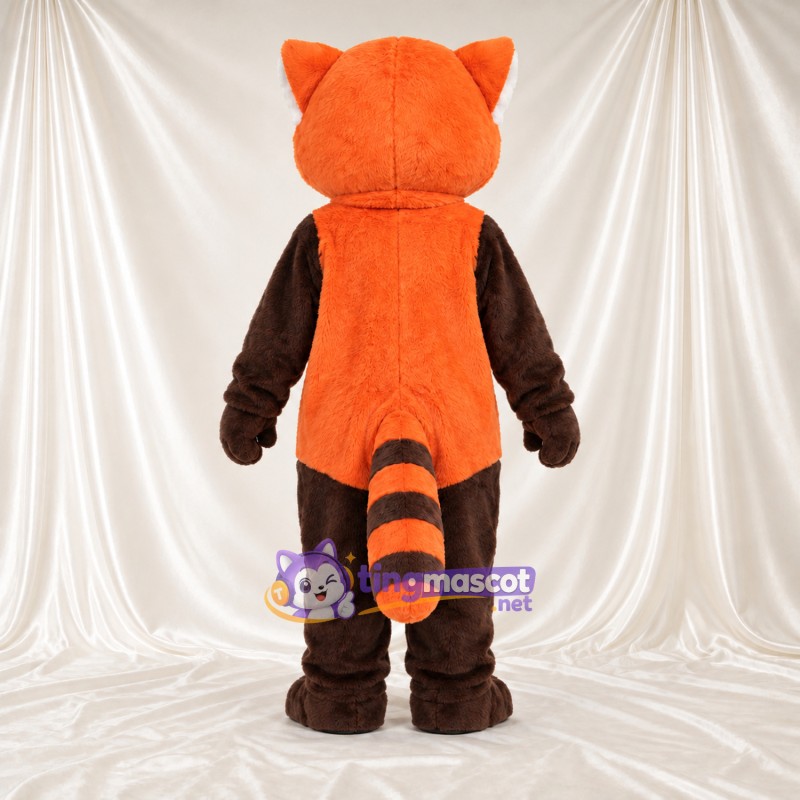 Orange and Black Red Panda Mascot Costume - Orange Belly and White-Striped Tail Orange and Black Red Panda Mascot Costume - Orange Belly and White-Striped Tail