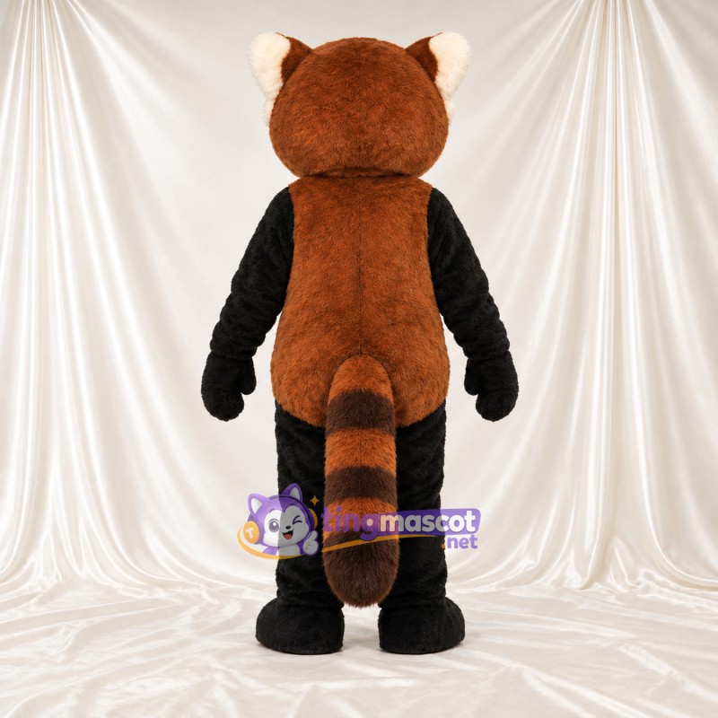 Brown and Black Red Panda Mascot Costume - Black Belly and Cream Inner Ears Brown and Black Red Panda Mascot Costume - Black Belly and Cream Inner Ears