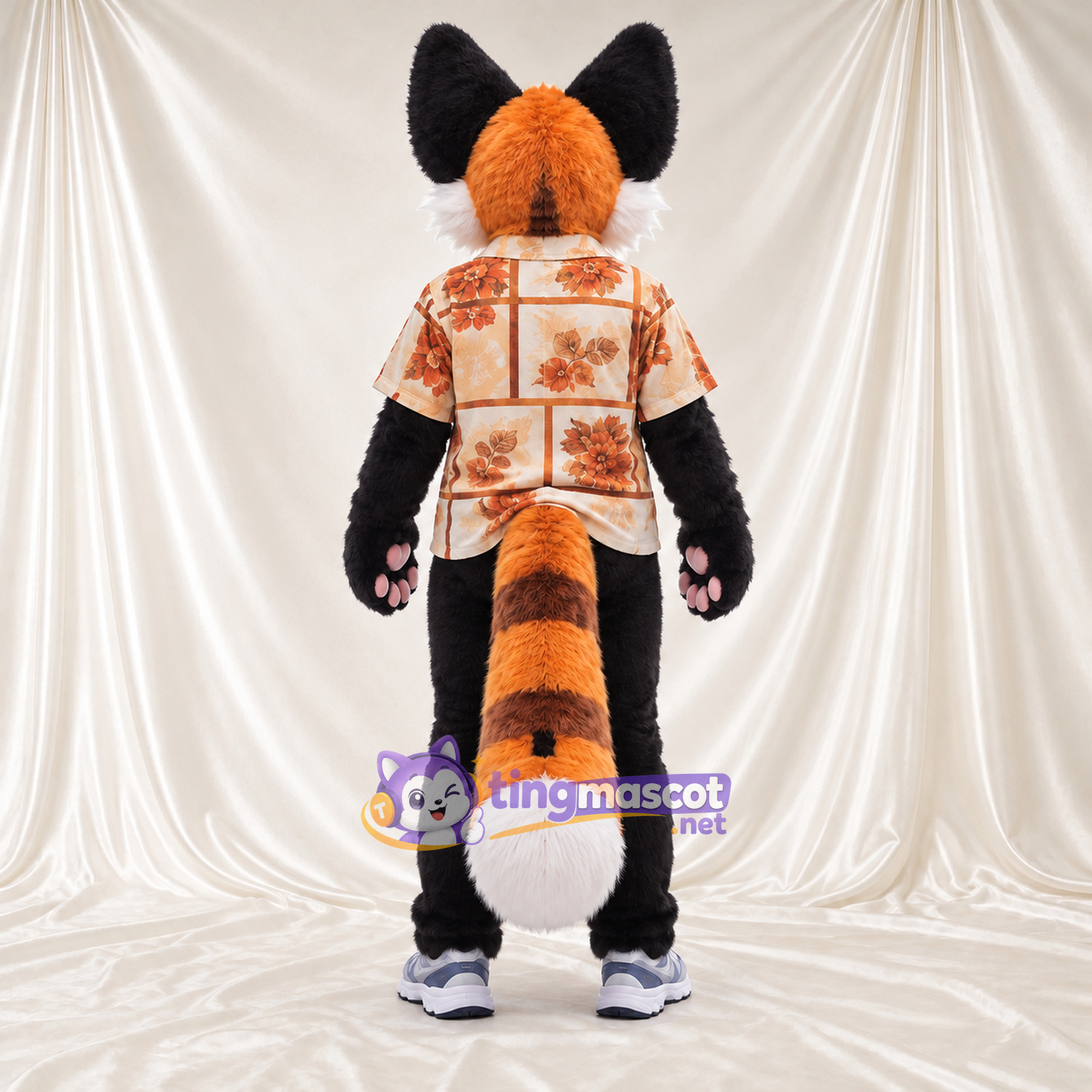 Maskottchenkostüm Fuchs – orange / schwarz – Hemd Maskottchenkostüm Fuchs – orange / schwarz – Hemd