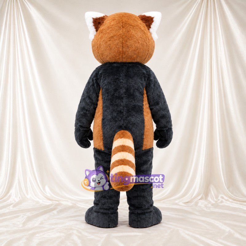 Brown and Black Red Panda Mascot Costume - Black Belly and White-Striped Tail Brown and Black Red Panda Mascot Costume - Black Belly and White-Striped Tail