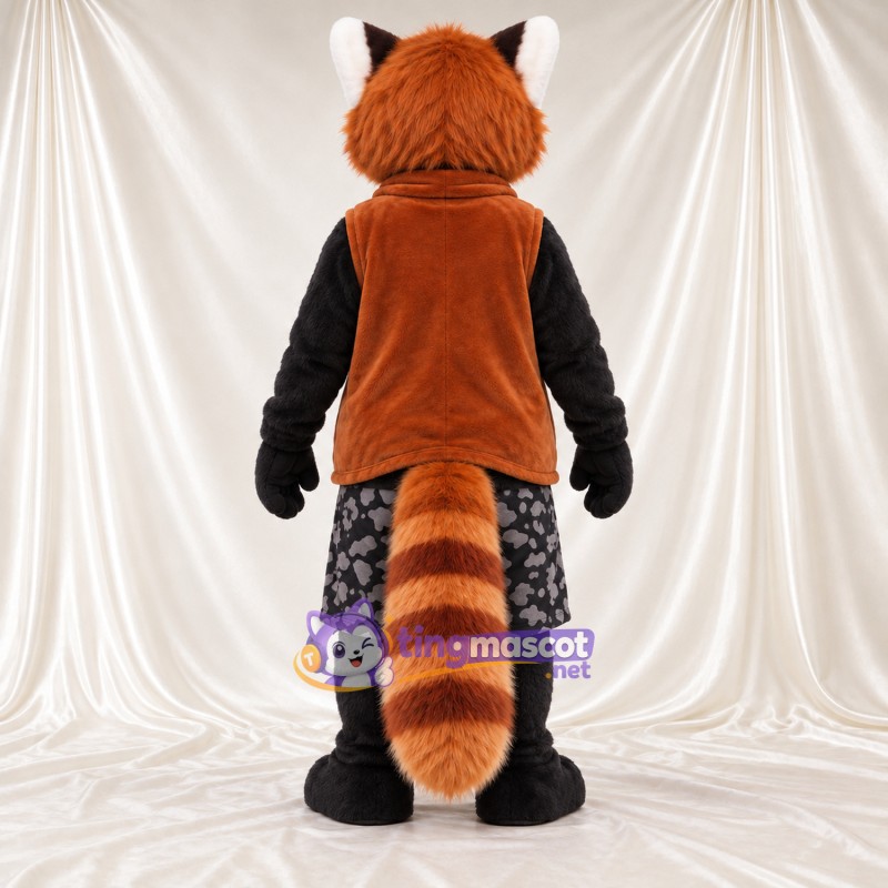 Costume de mascotte Panda roux – marron – Gilet (marron); Short Costume de mascotte Panda roux – marron – Gilet (marron); Short