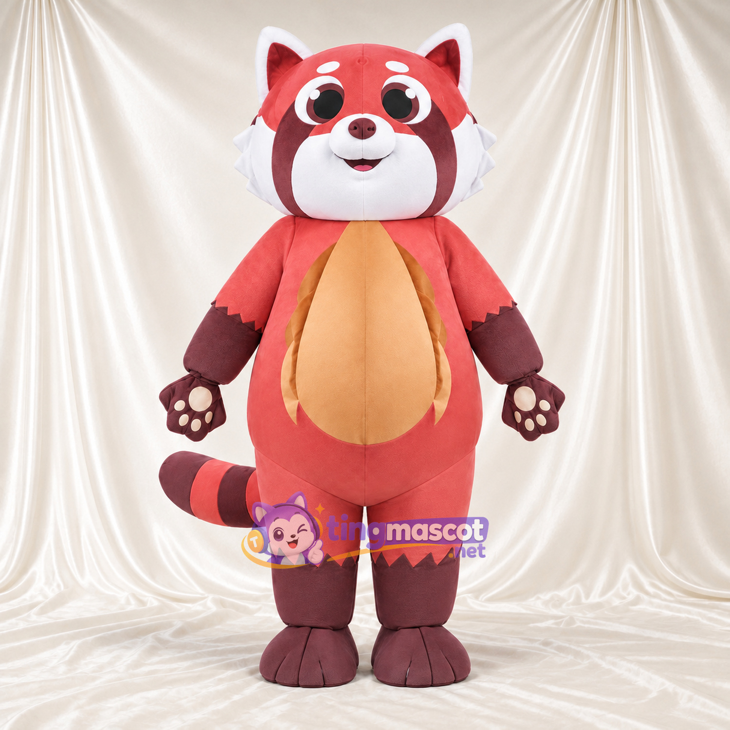 Maskottchenkostüm Roter Panda – rosa / braun Maskottchenkostüm Roter Panda – rosa / braun