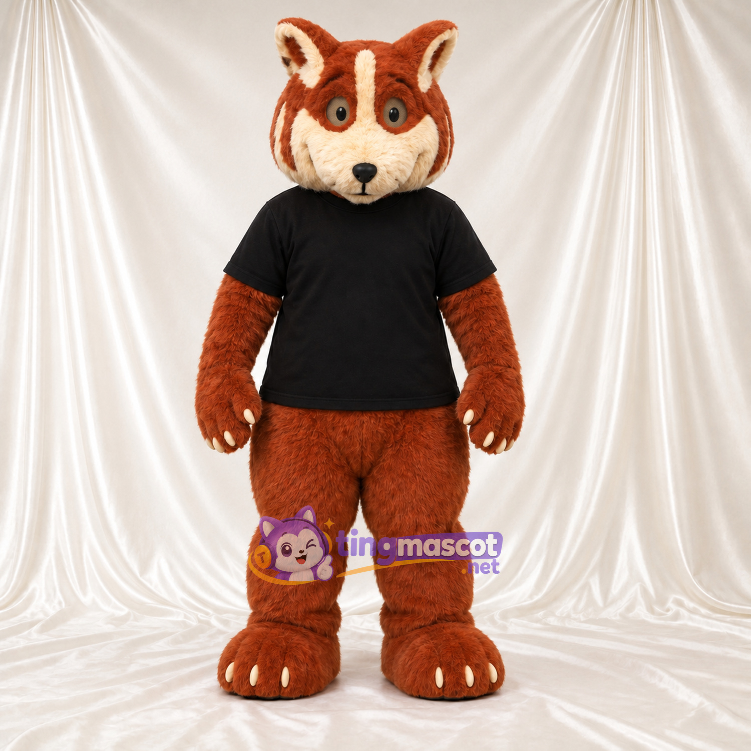 Brown Squirrel Mascot Costume - Black Shirt Brown Squirrel Mascot Costume - Black Shirt