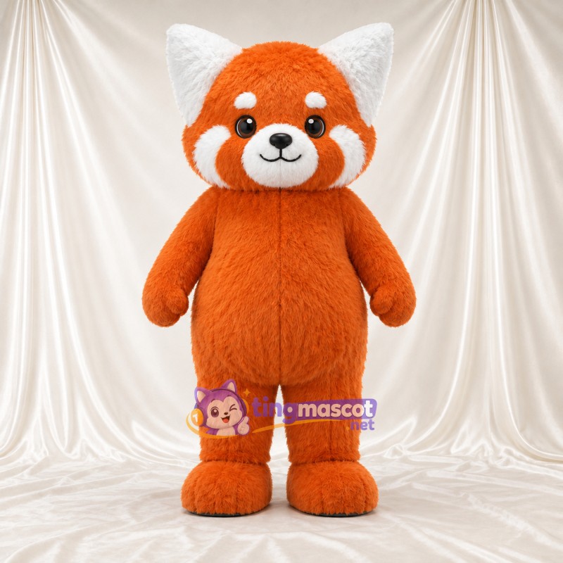 Maskottchenkostüm Roter Panda – orange – Buschiger Schwanz; Wangen (weiß) Maskottchenkostüm Roter Panda – orange – Buschiger Schwanz; Wangen (weiß)
