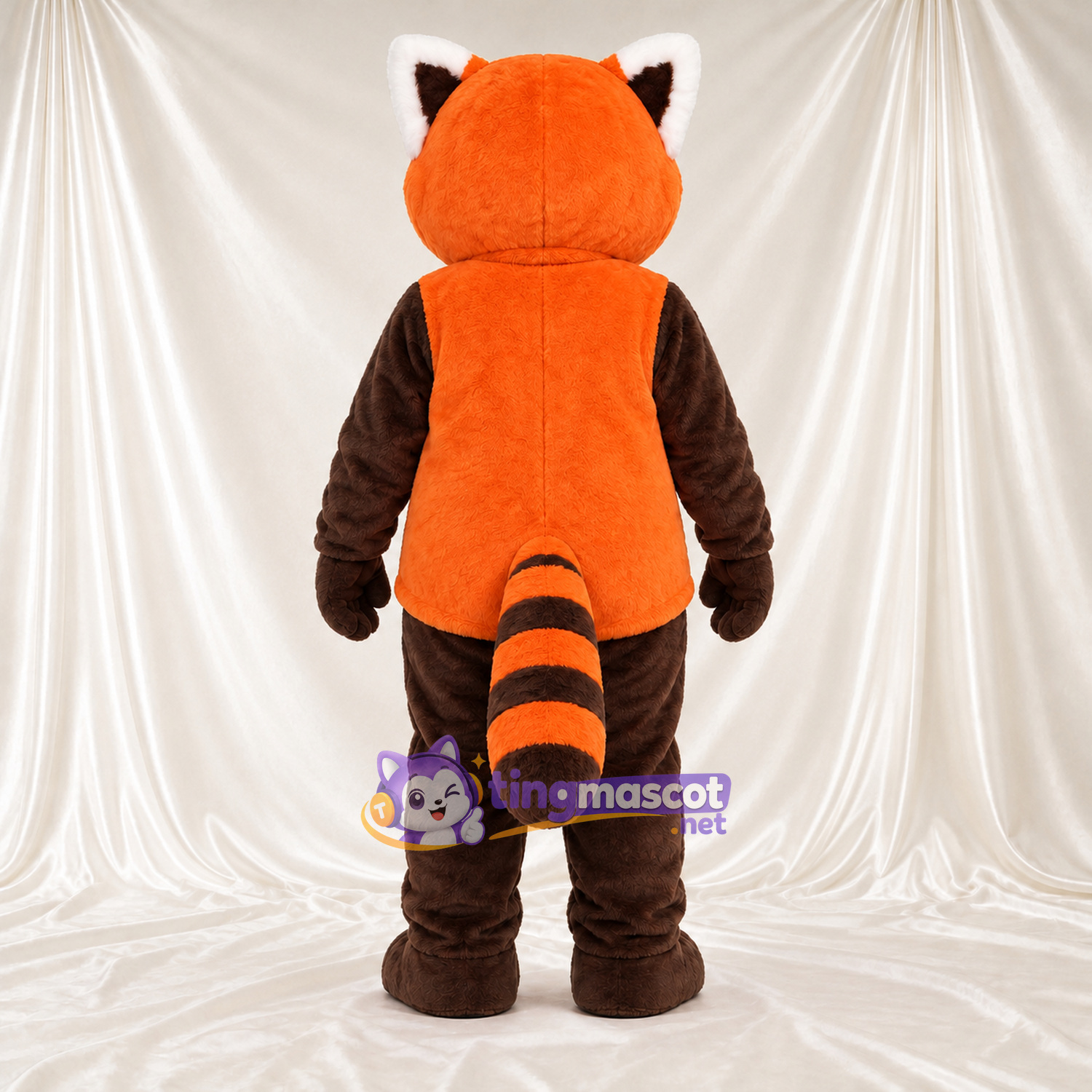 Orange and Black Red Panda Mascot Costume - Orange Belly and White-Striped Tail Orange and Black Red Panda Mascot Costume - Orange Belly and White-Striped Tail