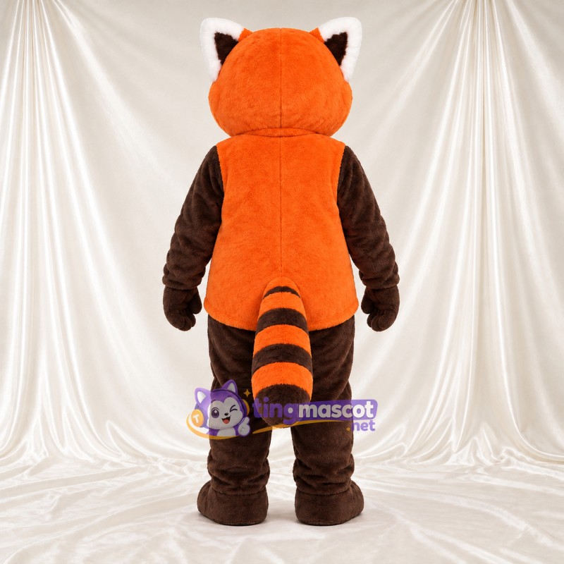 Orange and Black Red Panda Mascot Costume - Orange Belly and White-Striped Tail Orange and Black Red Panda Mascot Costume - Orange Belly and White-Striped Tail