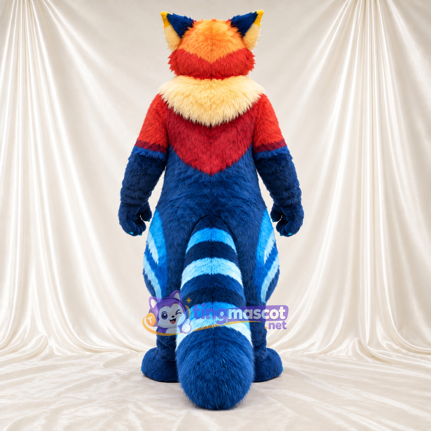 Blue, Red and Yellow Red Panda Mascot Costume Blue, Red and Yellow Red Panda Mascot Costume
