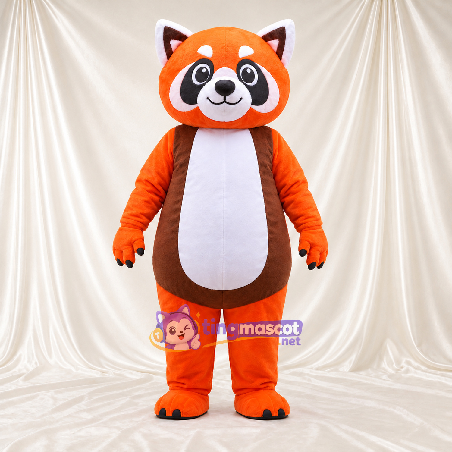 Maskottchenkostüm Roter Panda – orange / braun – Bauch (weiß); Gestreifter Schwanz (weiß) Maskottchenkostüm Roter Panda – orange / braun – Bauch (weiß); Gestreifter Schwanz (weiß)