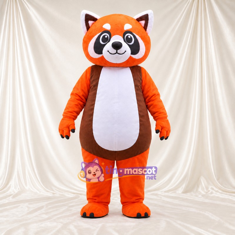 Maskottchenkostüm Roter Panda – orange / braun – Bauch (weiß); Gestreifter Schwanz (weiß) Maskottchenkostüm Roter Panda – orange / braun – Bauch (weiß); Gestreifter Schwanz (weiß)