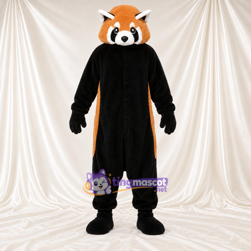 Maskottchenkostüm Roter Panda – orange / braun – Bauch (schwarz); Gestreifter Schwanz (weiß) Maskottchenkostüm Roter Panda – orange / braun – Bauch (schwarz); Gestreifter Schwanz (weiß)