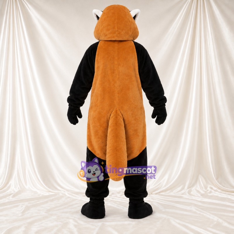 Maskottchenkostüm Roter Panda – orange / braun – Bauch (schwarz); Gestreifter Schwanz (weiß) Maskottchenkostüm Roter Panda – orange / braun – Bauch (schwarz); Gestreifter Schwanz (weiß)