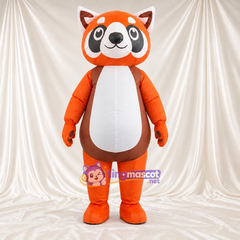 Maskottchenkostüm Roter Panda – orange / braun – Bauch (weiß); Gestreifter Schwanz (weiß) Maskottchenkostüm Roter Panda – orange / braun – Bauch (weiß); Gestreifter Schwanz (weiß)