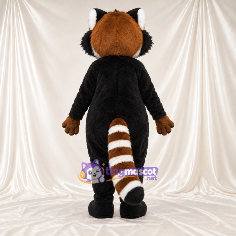 Maskottchenkostüm Roter Panda – braun – Bauch (hellbraun); Gestreifter Schwanz (weiß) Maskottchenkostüm Roter Panda – braun – Bauch (hellbraun); Gestreifter Schwanz (weiß)