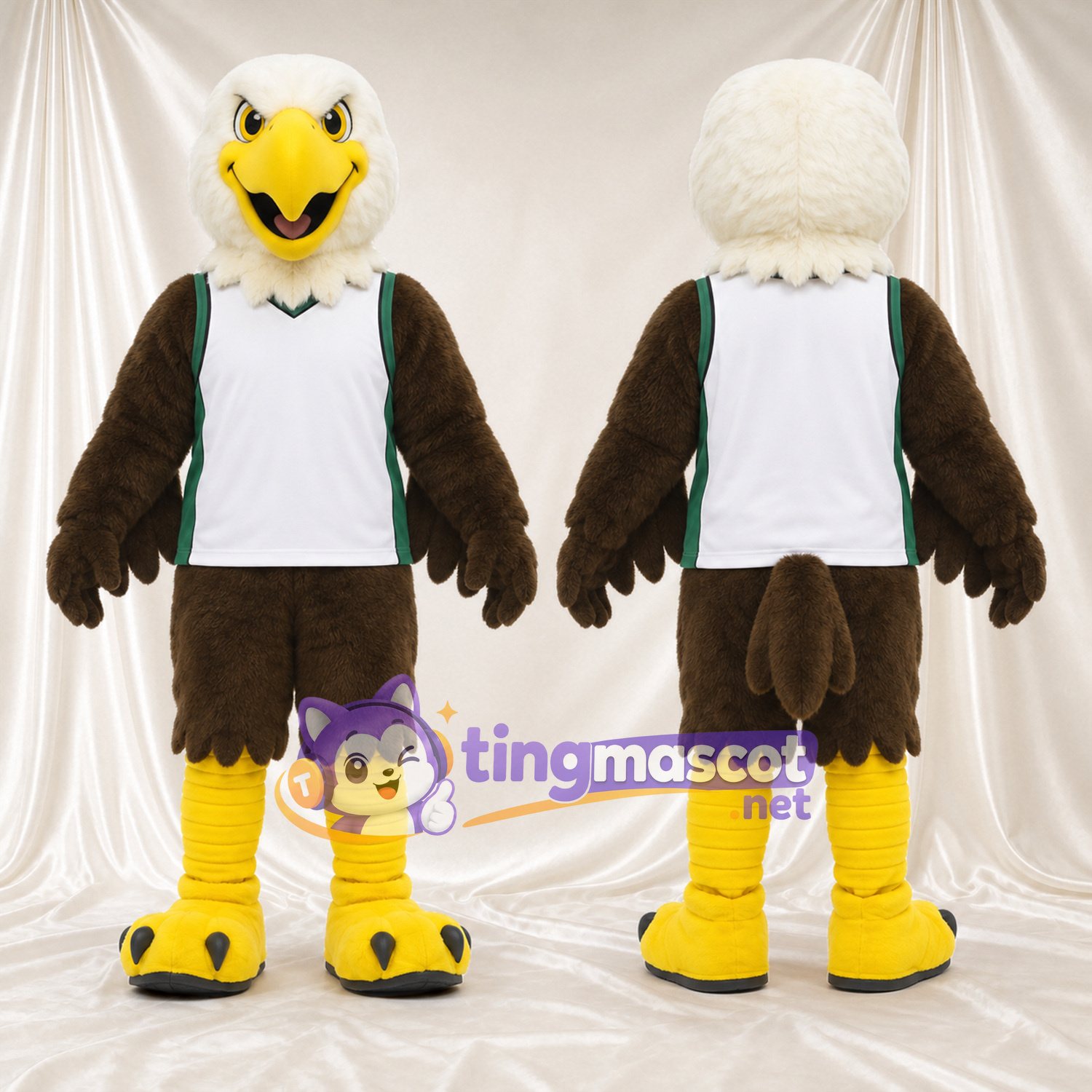 Maskottchenkostüm Adler – braun – Hemd (weiß) Maskottchenkostüm Adler – braun – Hemd (weiß)