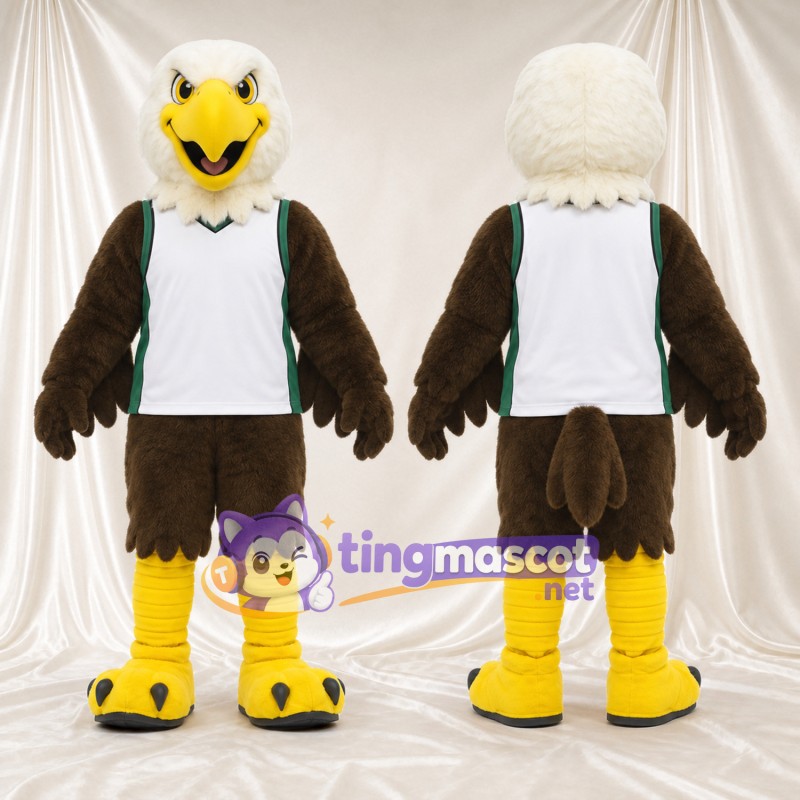 Costume de mascotte Aigle – marron – Chemise (blanc)