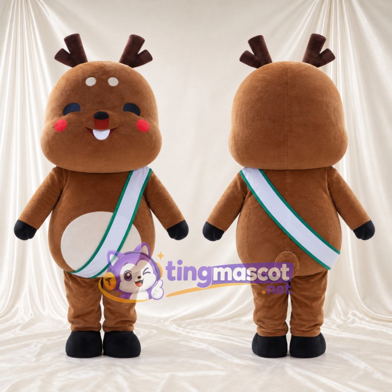 Costume de mascotte Renne – marron – Écharpe en bandoulière