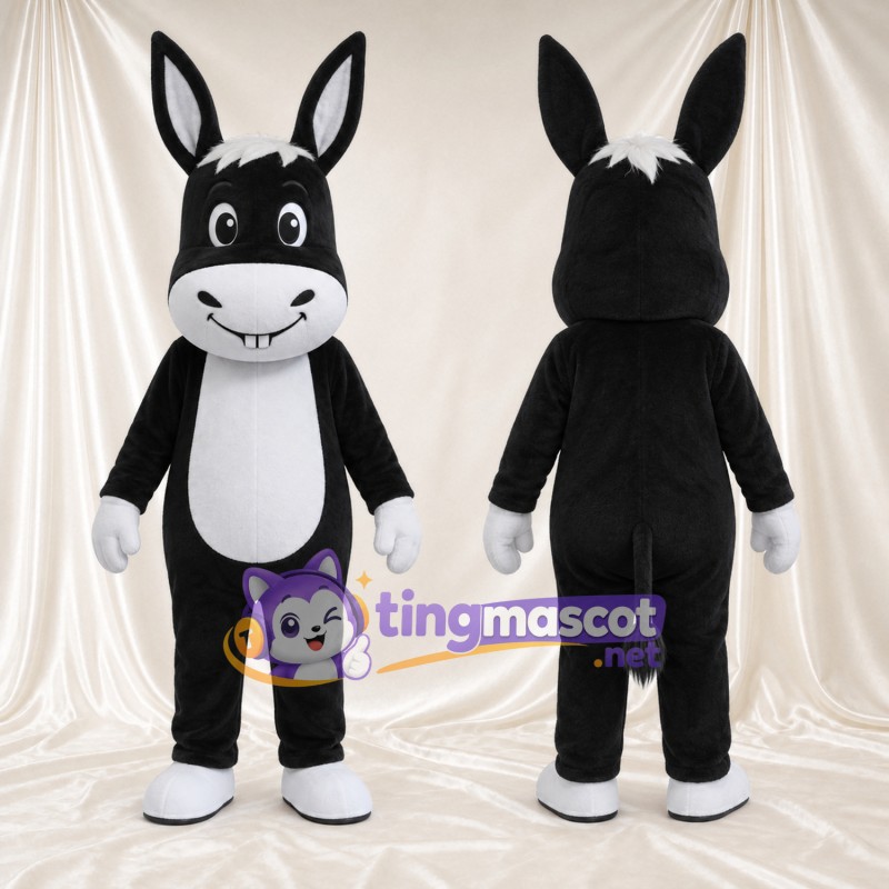 Black and White Donkey Mascot Costume