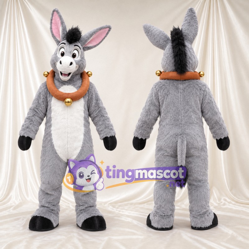 Costume de mascotte Âne – gris – Écharpe