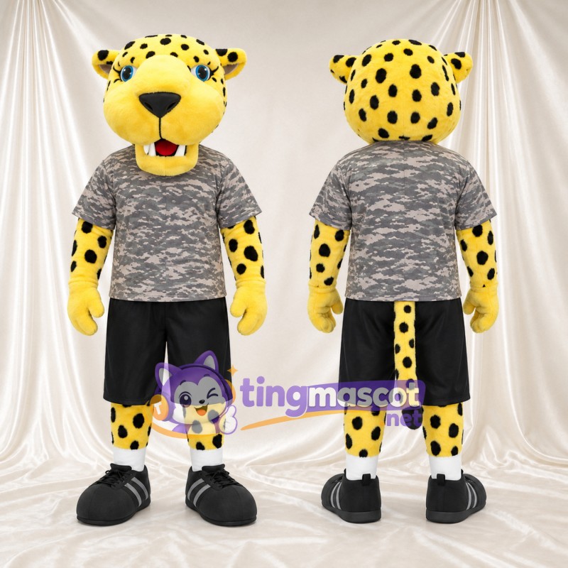 Costume de mascotte Léopard – jaune – Chemise; Short (noir)