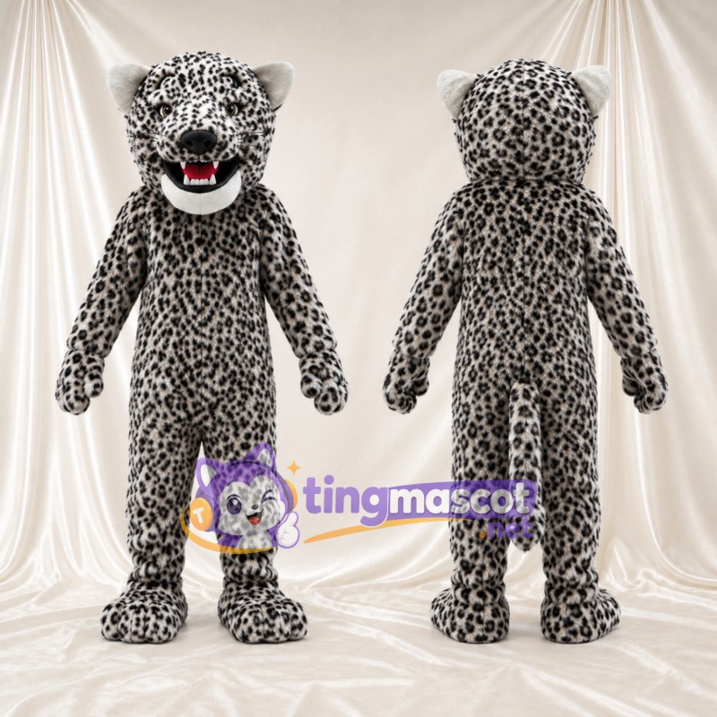 Costume de mascotte Léopard – gris – Crocs pointus; Taches en rosettes