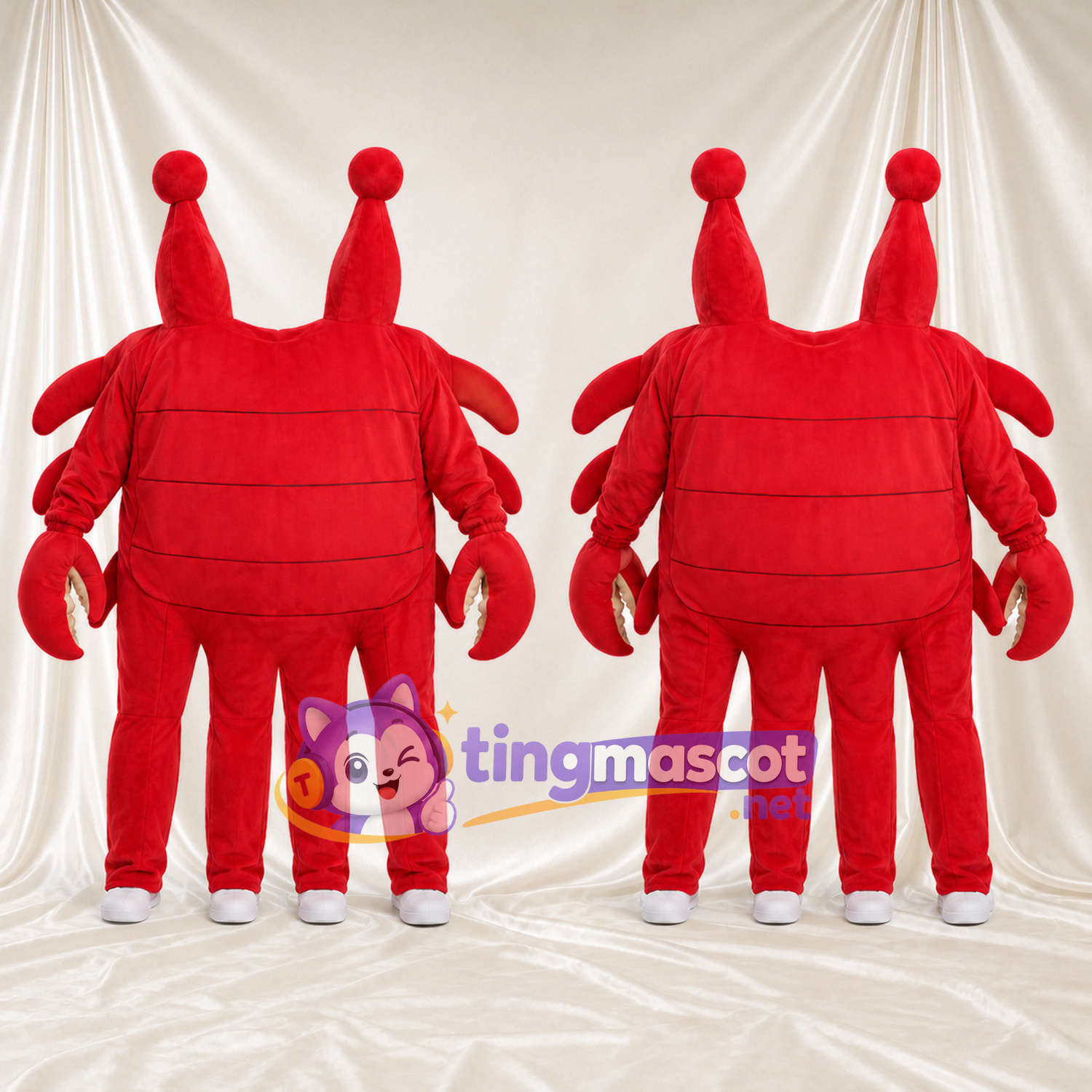 Costume de mascotte Homard – rouge – Jambes; Bouts des orteils (blanc) Costume de mascotte Homard – rouge – Jambes; Bouts des orteils (blanc)