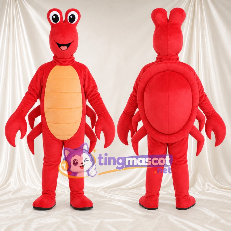 Costume de mascotte Crabe – rouge – Ventre (brun clair)