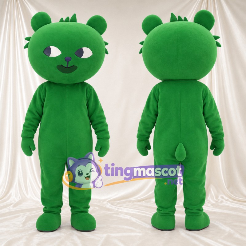 Maskottchenkostüm Alien-Katze – grün – Nase (violett)