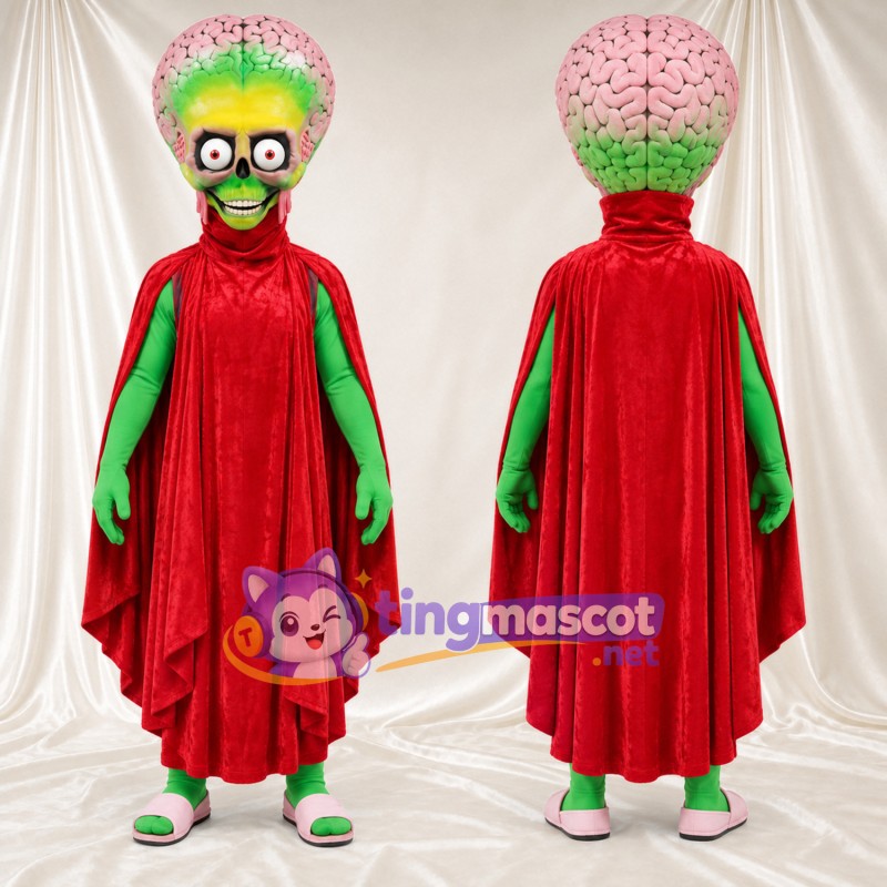 Maskottchenkostüm Außerirdischer – grün – Robe (rot)