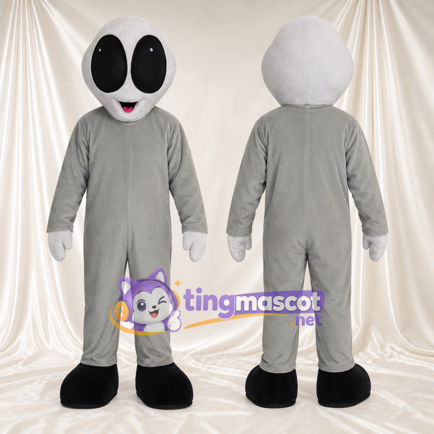 Costume de mascotte Extraterrestre – gris – Tête (blanc) Costume de mascotte Extraterrestre – gris – Tête (blanc)
