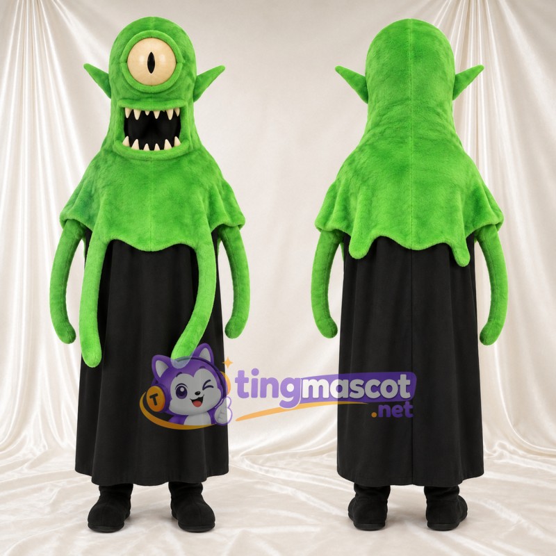 Maskottchenkostüm Einäugiges Monster – grün – Robe (schwarz)