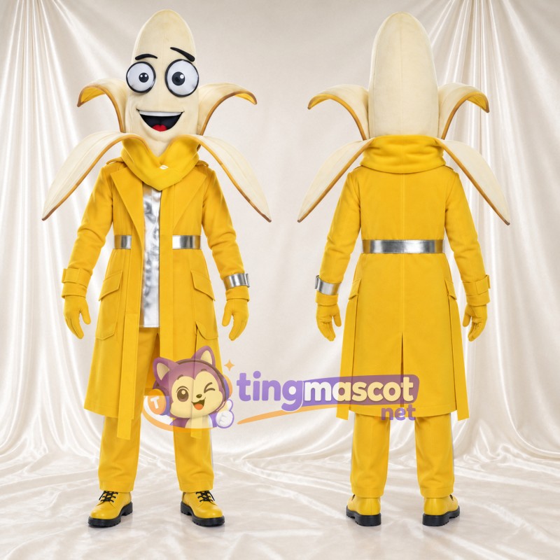 Maskottchenkostüm Banane – gelb – Mantel (gelb); Brille
