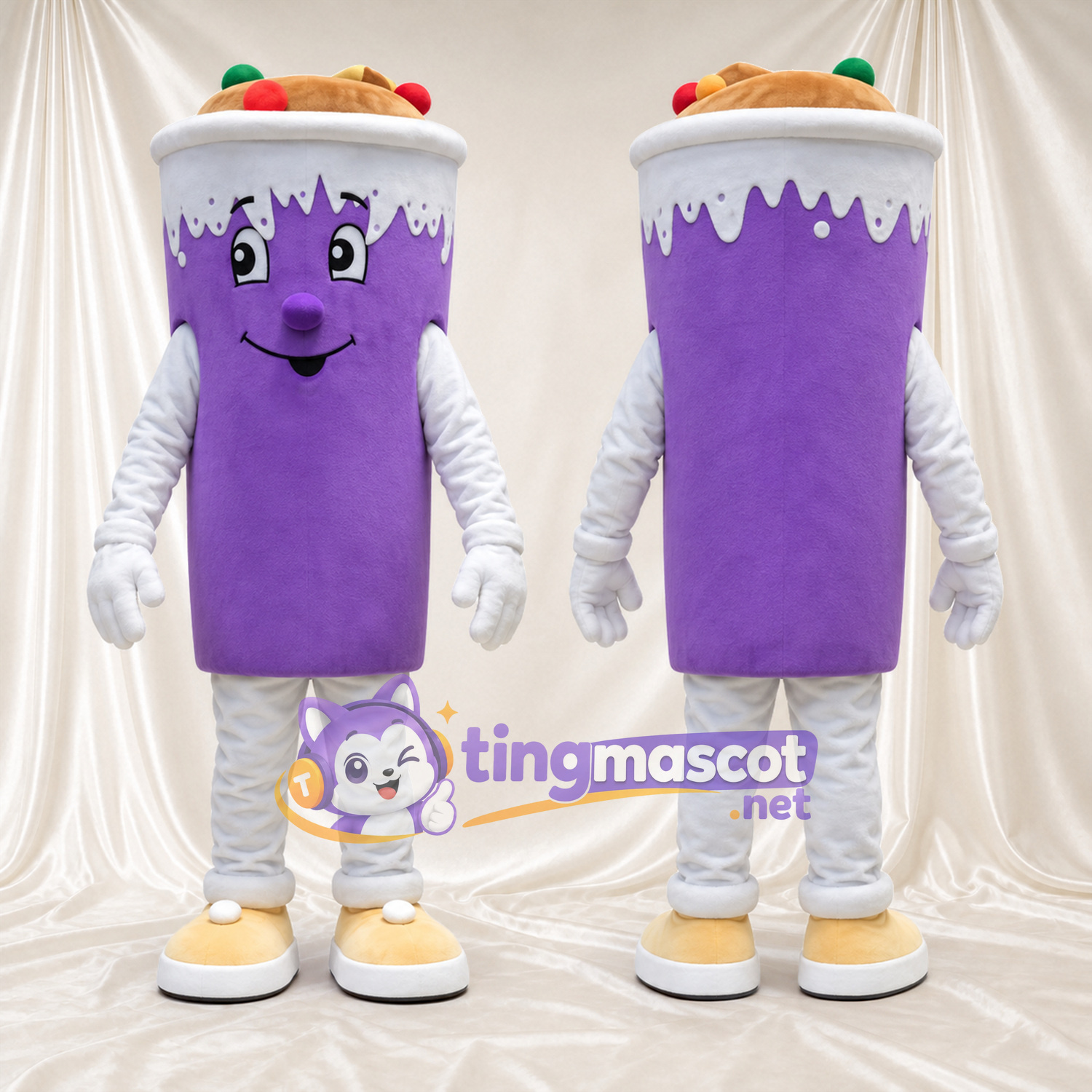 Maskottchenkostüm Eisbecher – violett Maskottchenkostüm Eisbecher – violett