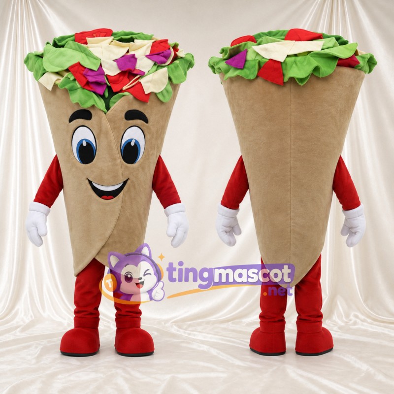 Tan Wrap Sandwich Mascot Costume - Vegetable Filling