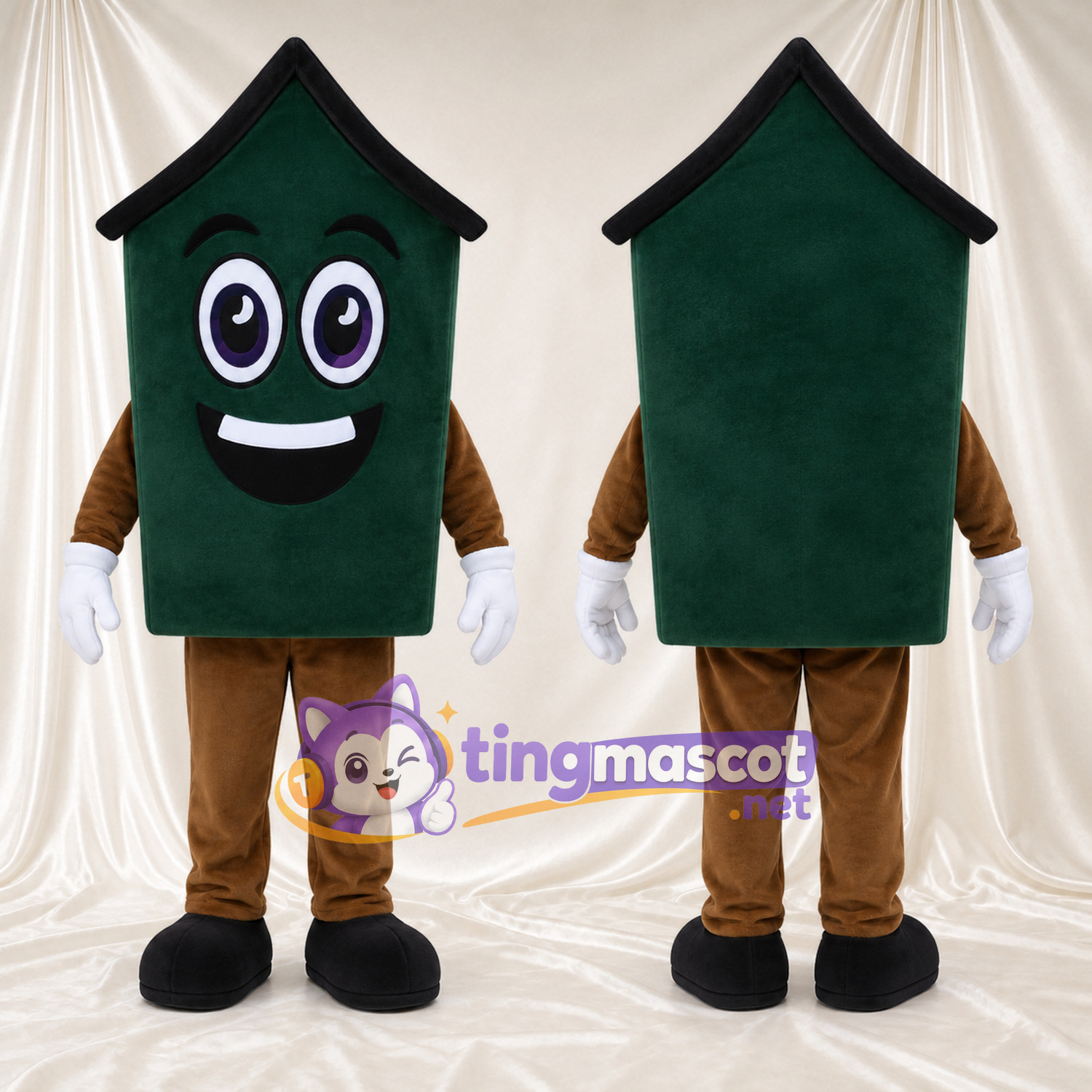 Green House Mascot Costume Green House Mascot Costume