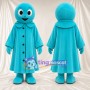Blue Ghost Mascot Costume - Blue Coat