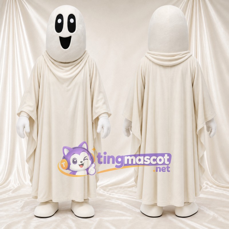 Maskottchenkostüm Geist – creme – Handschuhe (weiß); Robe