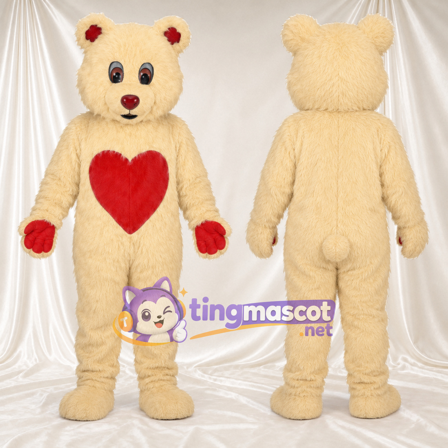 Costume de mascotte Ours – crème – Ventre Costume de mascotte Ours – crème – Ventre
