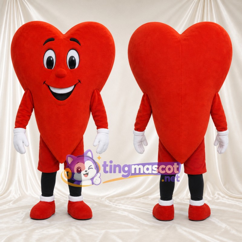 Maskottchenkostüm Herz – rot – Beine (schwarz); Shorts (rot)