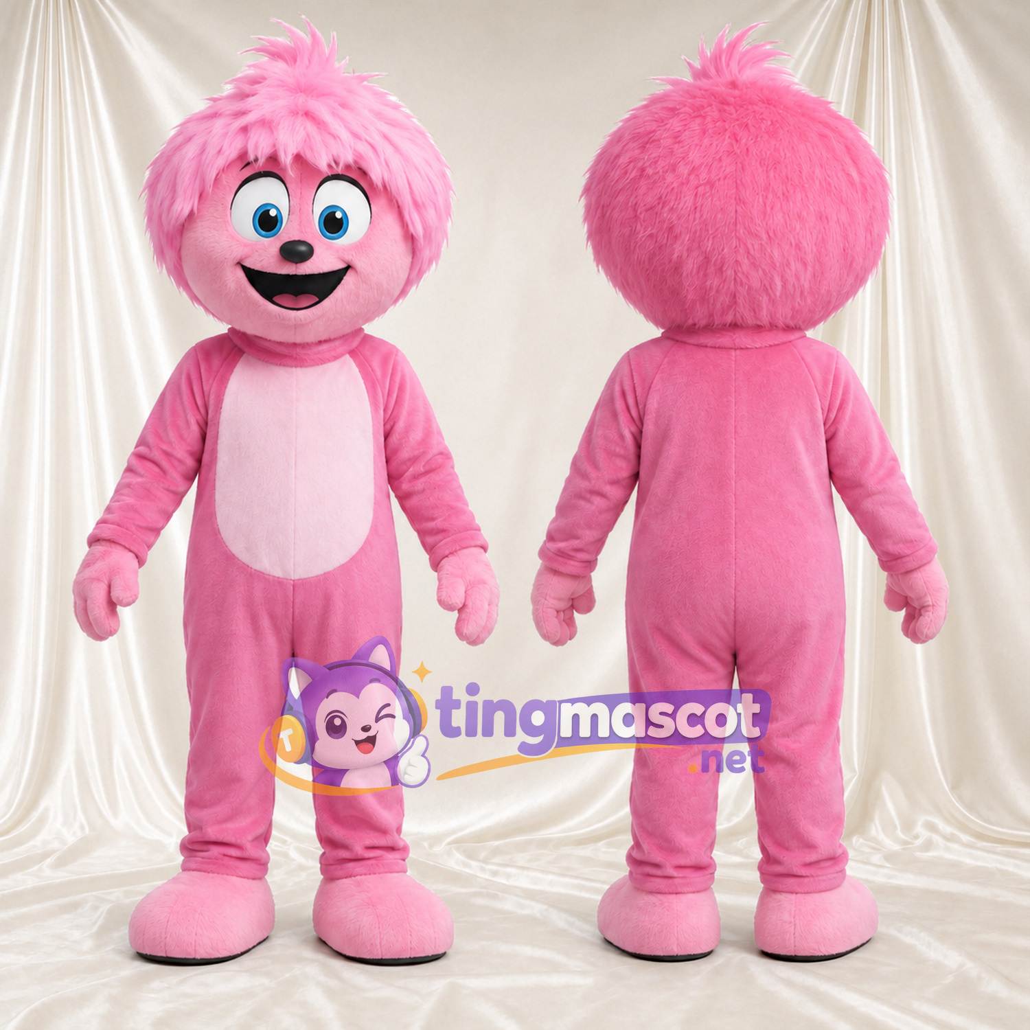 Maskottchenkostüm Monster – rosa – Haare; Bauch (hellrosa) Maskottchenkostüm Monster – rosa – Haare; Bauch (hellrosa)
