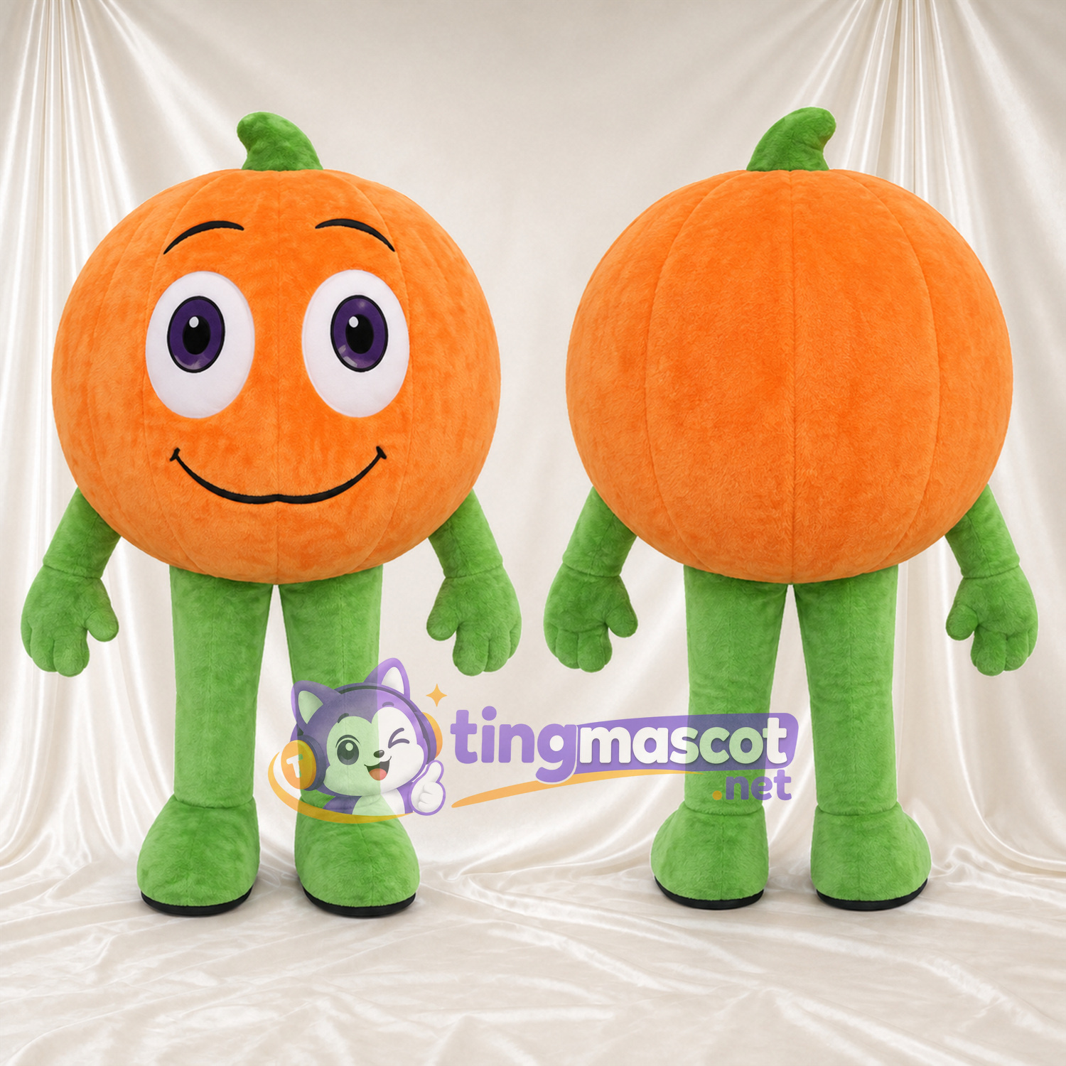 Orange Fruit Mascot Costume - Green Leaf Orange Fruit Mascot Costume - Green Leaf