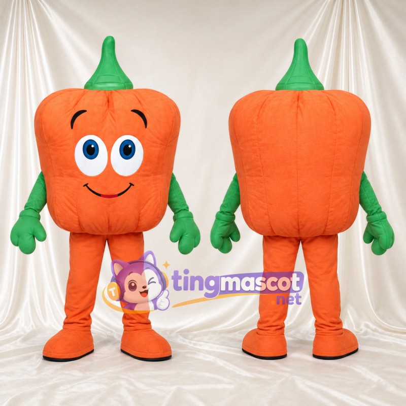 Costume de mascotte Citrouille – orange – Tige (vert)