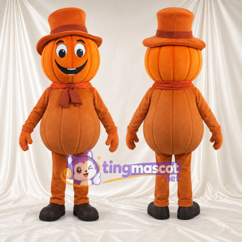 Costume de mascotte Citrouille – orange – Haut-de-forme (orange)