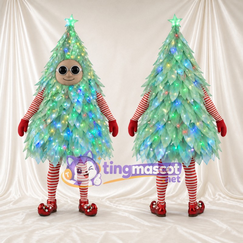 Maskottchenkostüm Weihnachtsbaum – grün – Schillernde Zweige