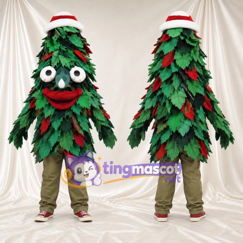 Costume de mascotte Sapin de Noël – vert – Bonnet de Noël