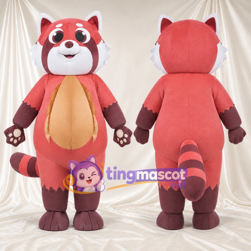 Maskottchenkostüm Roter Panda – rosa / braun