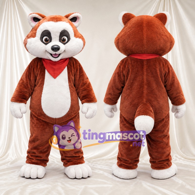 Brown Red Panda Mascot Costume - Red Bandana