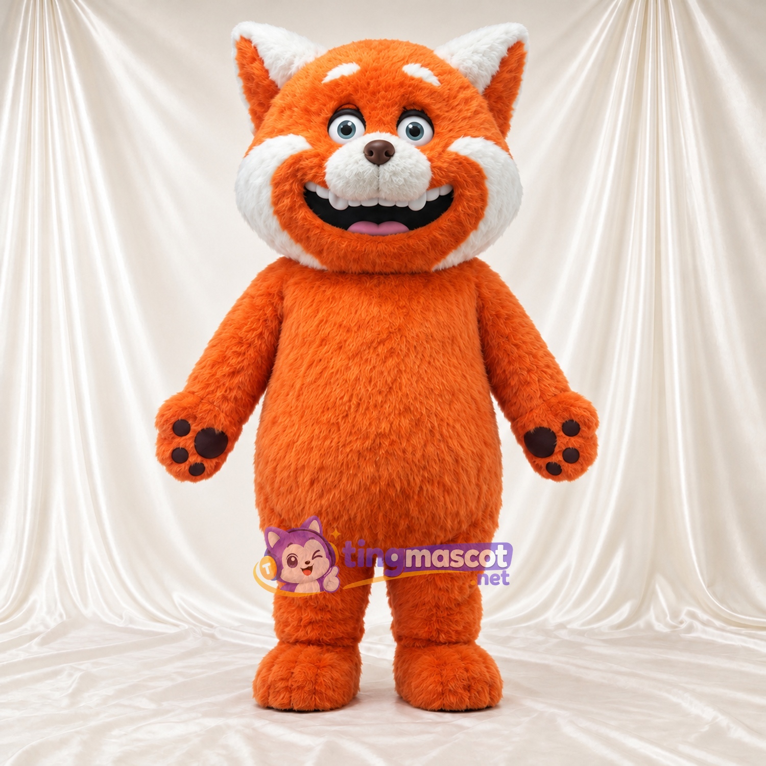 Costume de mascotte Panda roux – orange – Bout de la queue (blanc); Coussinets (noir) Costume de mascotte Panda roux – orange – Bout de la queue (blanc); Coussinets (noir)
