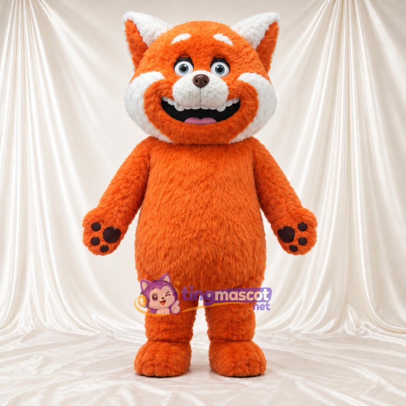Costume de mascotte Panda roux – orange – Bout de la queue (blanc); Coussinets (noir) Costume de mascotte Panda roux – orange – Bout de la queue (blanc); Coussinets (noir)