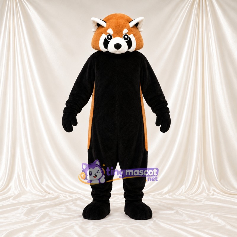 Maskottchenkostüm Roter Panda – orange / braun – Bauch (schwarz); Gestreifter Schwanz (weiß) Maskottchenkostüm Roter Panda – orange / braun – Bauch (schwarz); Gestreifter Schwanz (weiß)